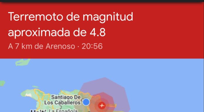 Temblor 4.7 grados se siente en distintas zonas de R. Dominicana