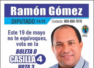NO TE EQUIVOQUES, ESTE 19 DE MAYO VOTA RAMON GOMEZ, DIPUTADO