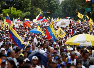Machado lideró las protestas de oposición Venezuela este sábado