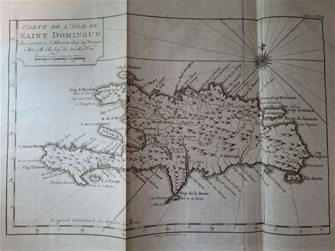Mapa Antiguo Original Hispaniola, Un Haití Dominicano Caribeño Bellin